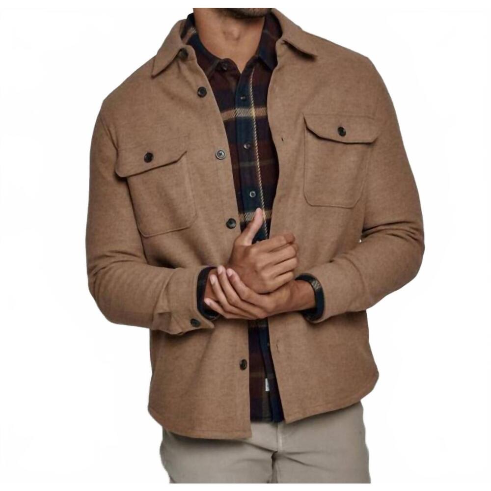NEW 7DIAMONDS generation melange shacket in ginger